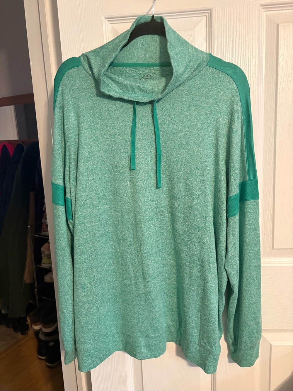 St. John's Bay Mint Green Long Sleeve Pullover with Drawstring Cowl